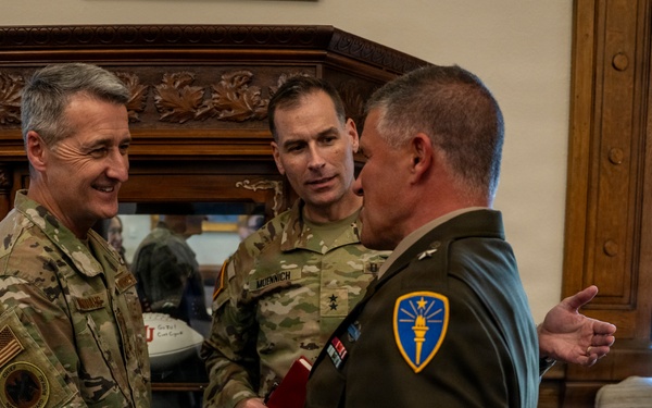 Chief of the National Guard Bureau meets with Indiana governor at Statehouse