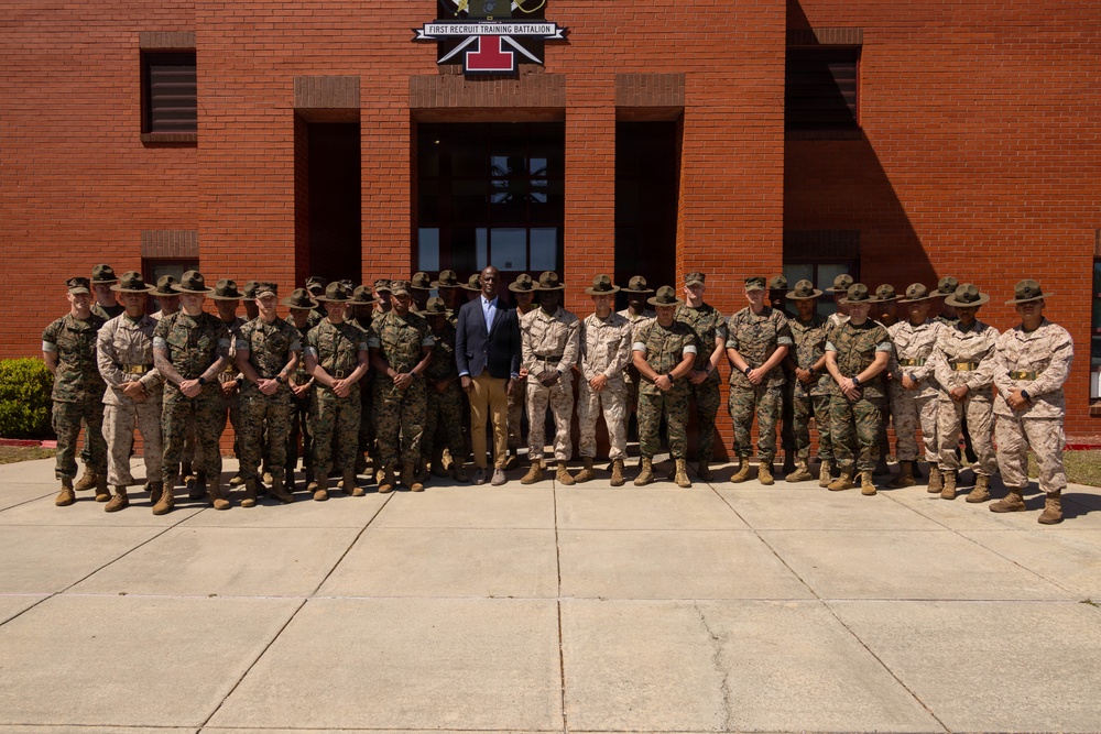 Timmy Davis visits Parris Island