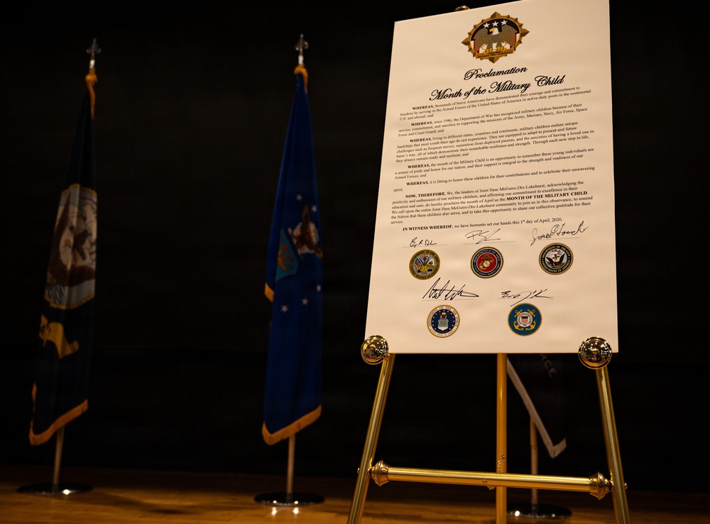 Not all heroes wear uniforms: JB MDL Month of the Military Child Proclamation Signing