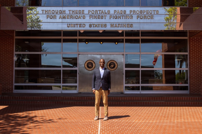 Timmy Davis visits Parris Island