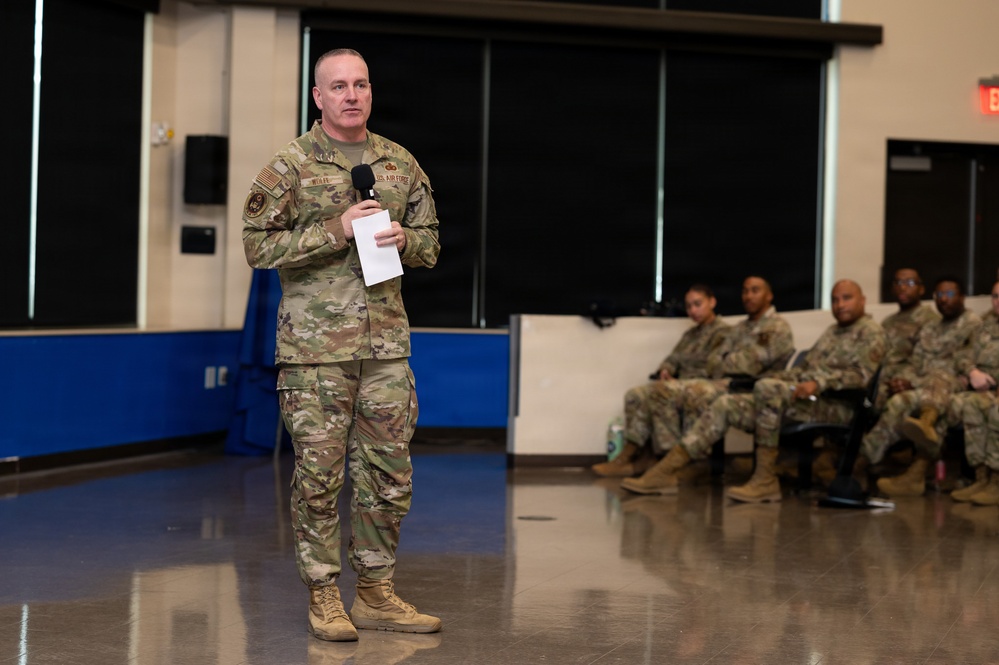 CMSAF David Wolfe holds all call at Joint Base San Antonio-Lackland