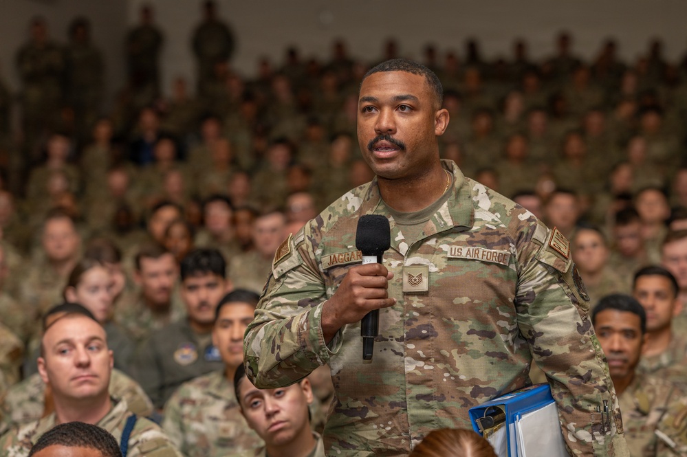 CMSAF David Wolfe holds all call at Joint Base San Antonio-Lackland