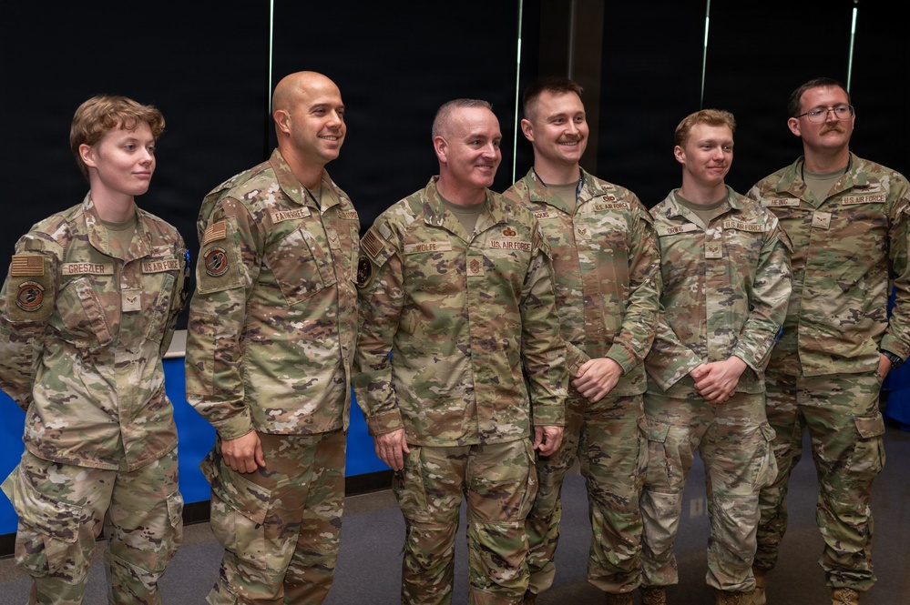 CMSAF David Wolfe holds all call at Joint Base San Antonio-Lackland