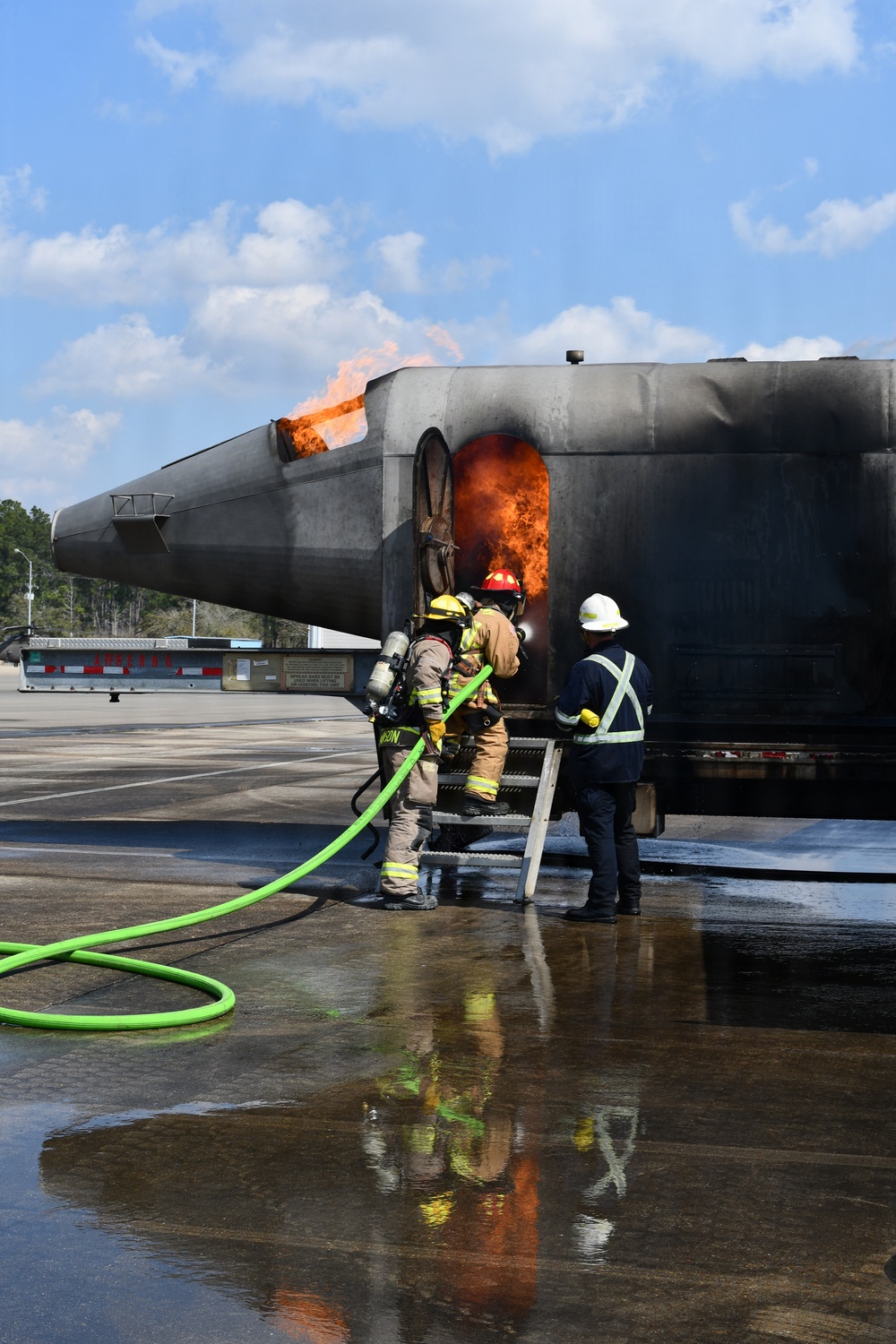 Fort Polk firefighters hone skills during Aircraft Live Fire training