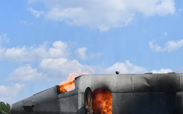 Fort Polk firefighters hone skills during Aircraft Live Fire training