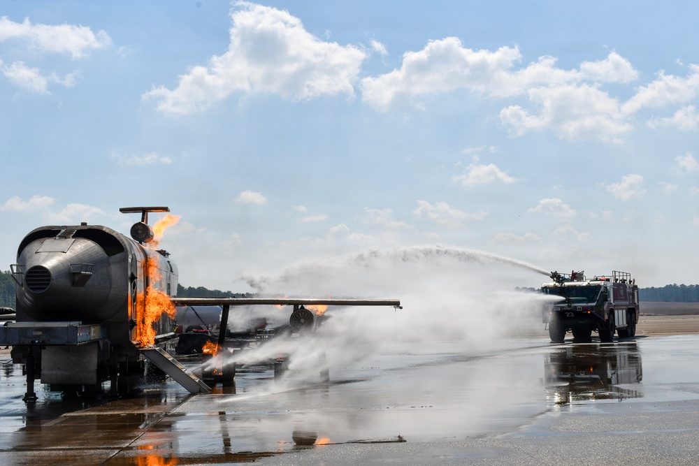 Fort Polk firefighters hone skills during Aircraft Live Fire training
