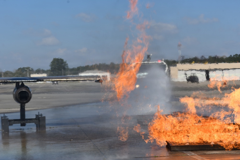 Fort Polk firefighters hone skills during Aircraft Live Fire training