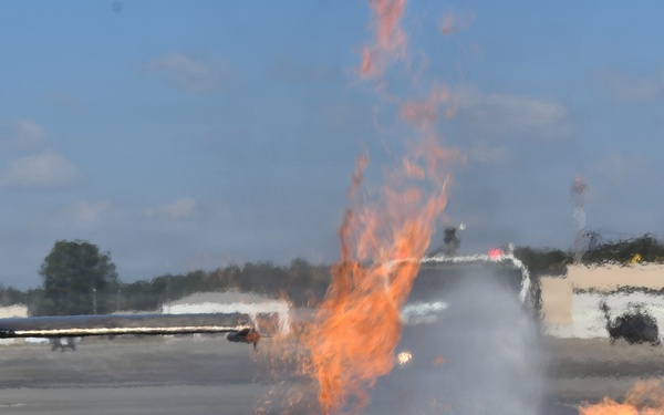 Fort Polk firefighters hone skills during Aircraft Live Fire training
