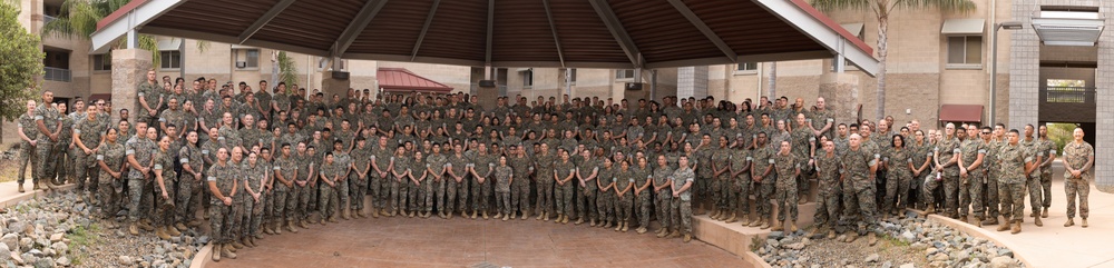 Medal of Honor recipient Sgt. Dakota Meyer speaks to 1st MLG Marines