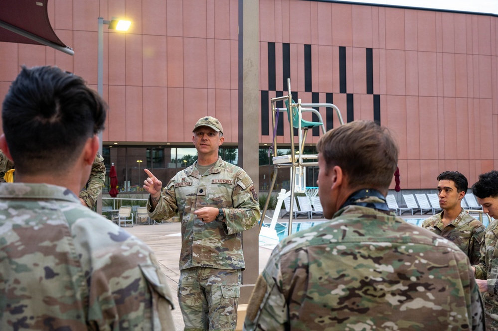 Airmen Swim in Uniform During German Armed Forces Proficiency Badge Assessment
