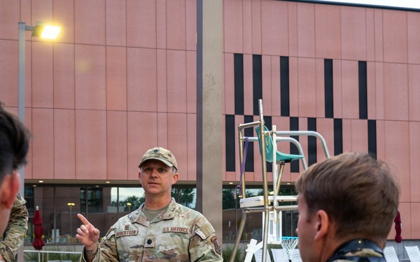 Airmen Swim in Uniform During German Armed Forces Proficiency Badge Assessment