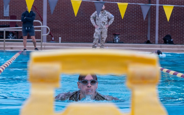 Airmen Swim in Uniform During German Armed Forces Proficiency Badge Assessment