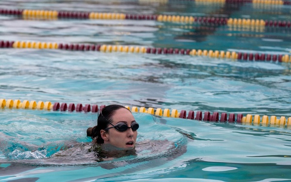 Airmen Swim in Uniform During German Armed Forces Proficiency Badge Assessment