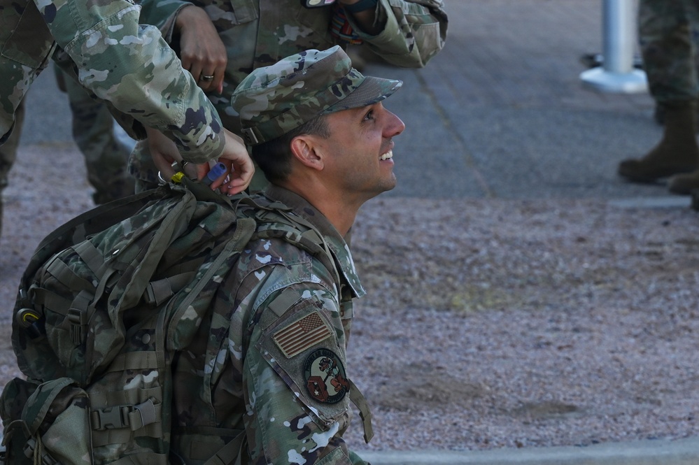 Airmen complete German Armed Forces Proficiency Badge assessment with 33-pound ruck