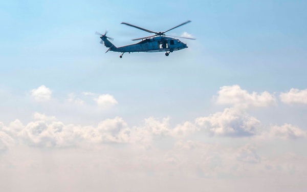 MH-60S Flight Operations aboard USS Tripoli during Operation Epic Fury