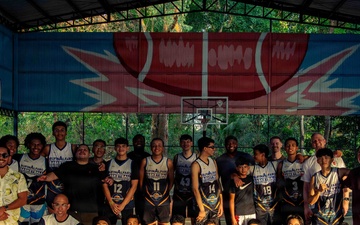 Nimitz and Panamanians Play Basketball