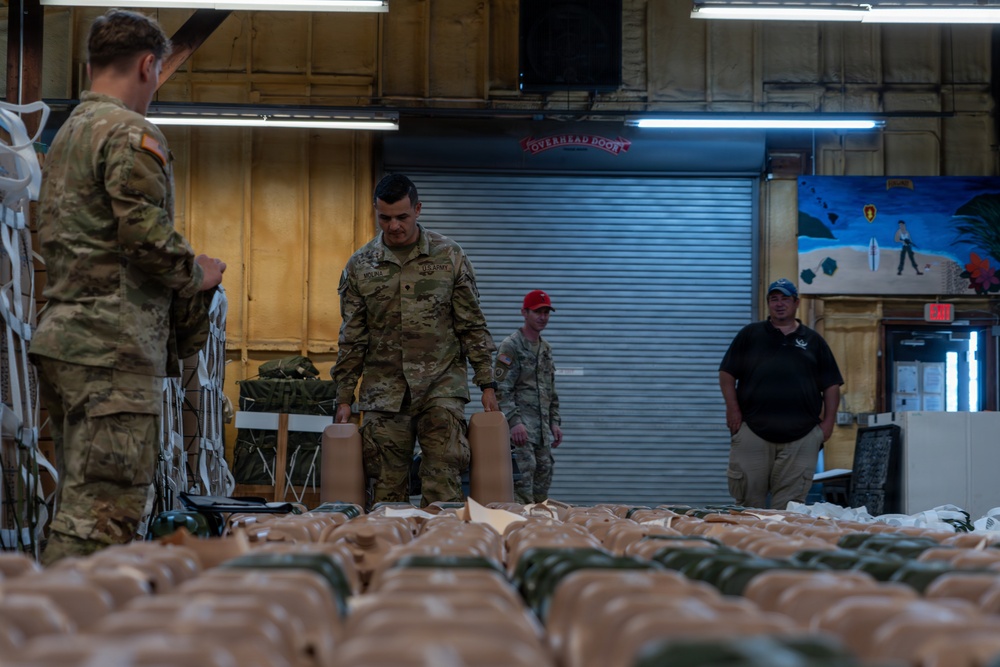 101st Division Sustainment Brigade Prepares Airdrop Supplies at Fort Polk