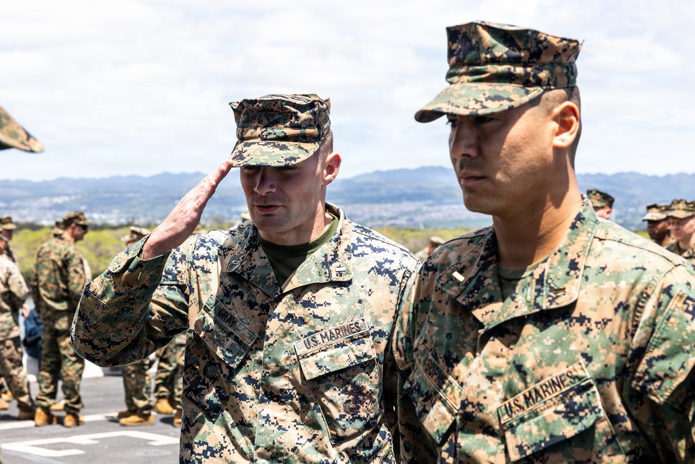 BLT 3/5 Marine gets Promoted Aboard USS Portland