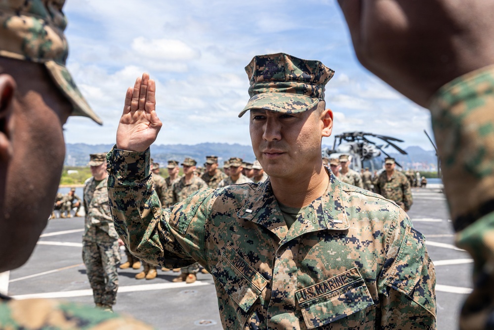 BLT 3/5 Marine gets Promoted Aboard USS Portland