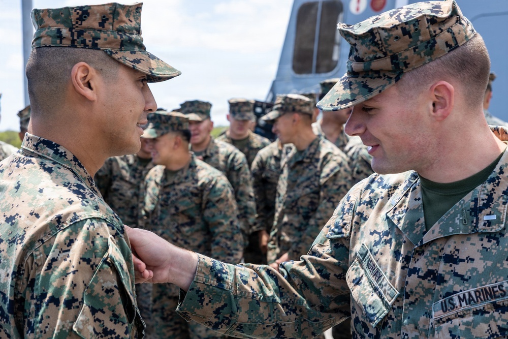 BLT 3/5 Marine gets Promoted Aboard USS Portland