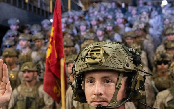 11th MEU Marines, Sailors Conduct Promotions Aboard USS Boxer