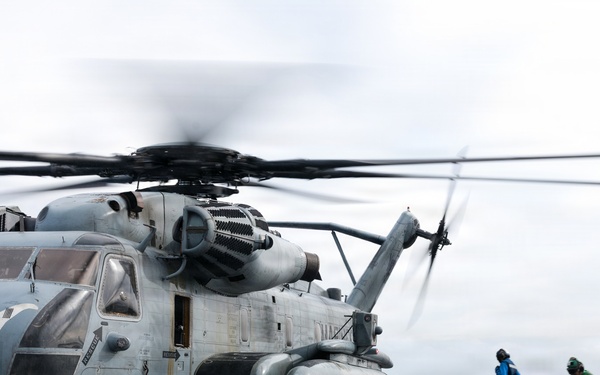 11th MEU Marines, Sailors conduct flight deck operations aboard USS Portland