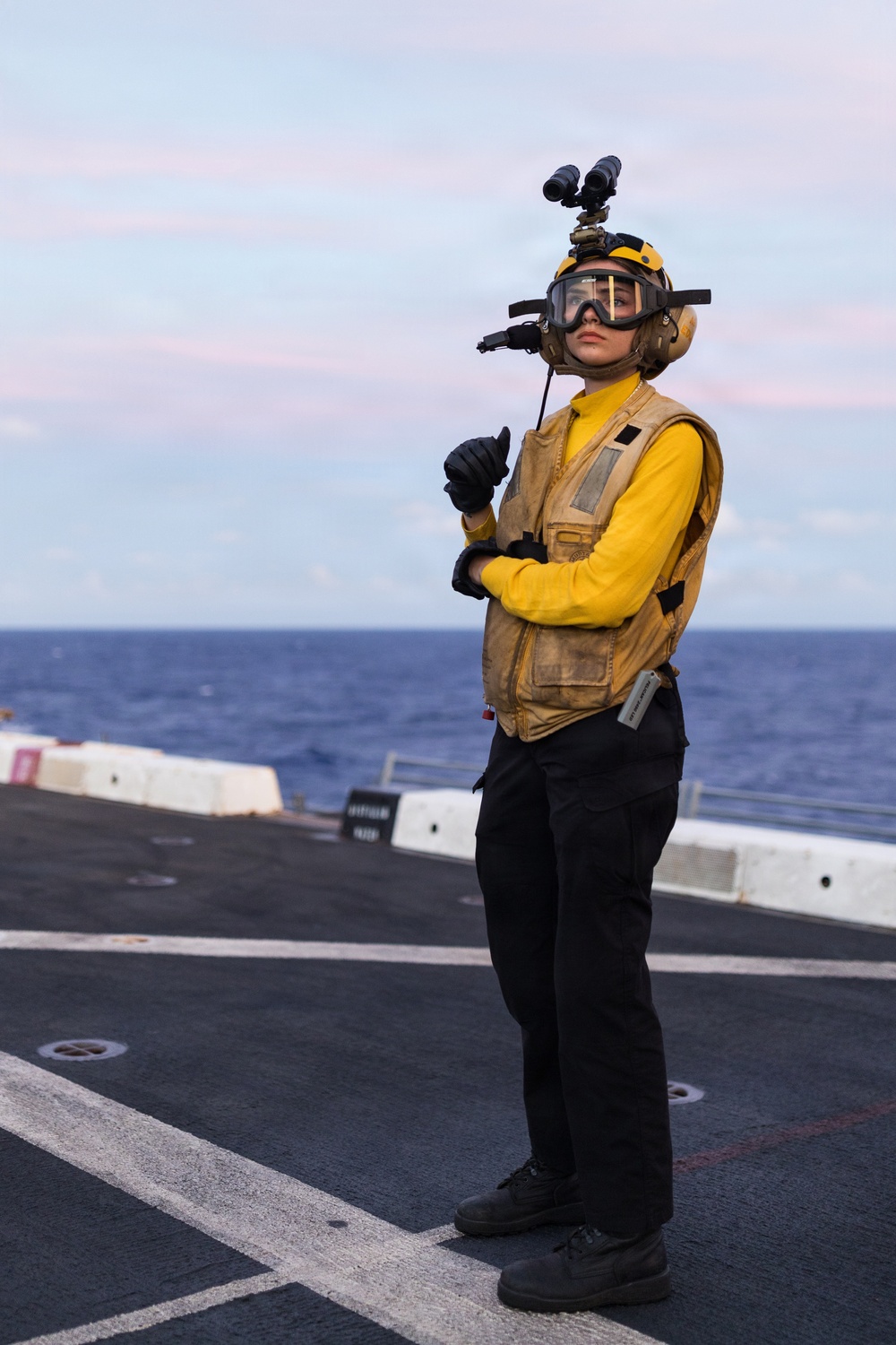 11th MEU Marines, Sailors conduct flight deck operations aboard USS Portland
