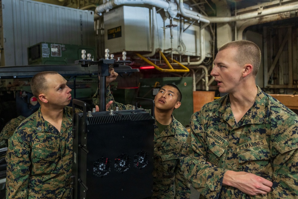 11th MEU Marines, Sailors Conduct  Counter-Unmanned aircraft System Equipment Training Aboard USS Boxer