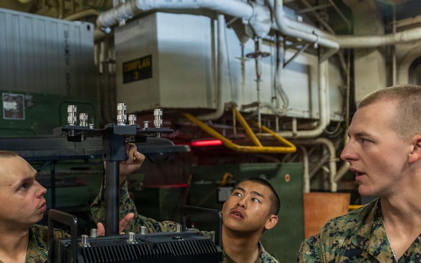 11th MEU Marines, Sailors Conduct  Counter-Unmanned aircraft System Equipment Training Aboard USS Boxer