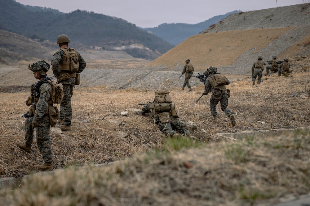 U.S. Marines Rehearse Live Fire Squad Attacks During KMEP 26.1