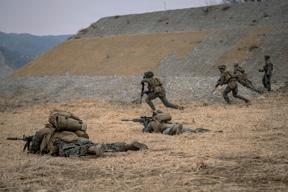 U.S. Marines Rehearse Live Fire Squad Attacks During KMEP 26.1