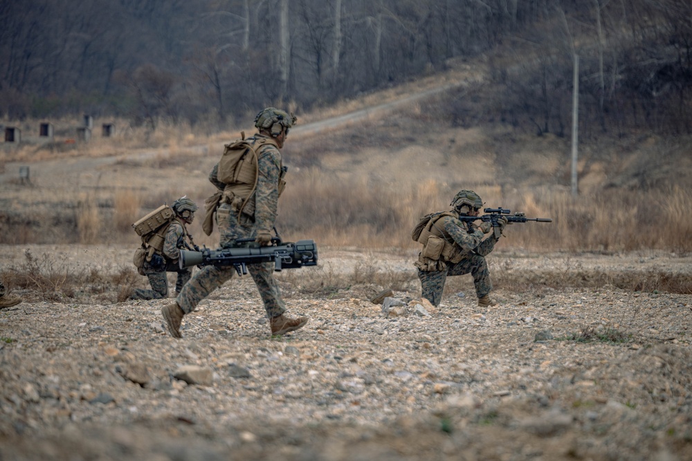 U.S. Marines Rehearse Live Fire Squad Attacks During KMEP 26.1