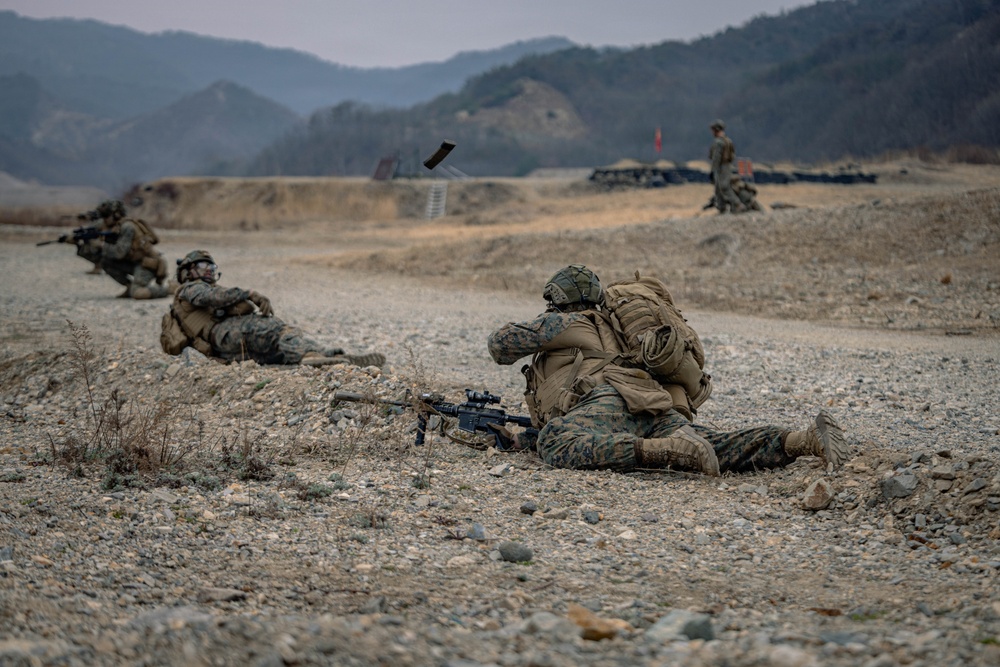 U.S. Marines Rehearse Live Fire Squad Attacks During KMEP 26.1