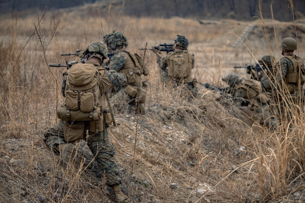 U.S. Marines Rehearse Live Fire Squad Attacks During KMEP 26.1