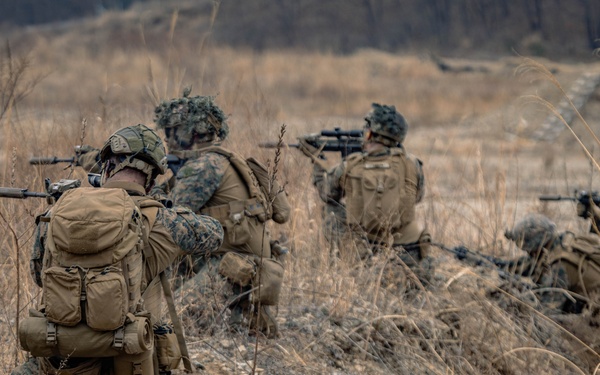 U.S. Marines Rehearse Live Fire Squad Attacks During KMEP 26.1