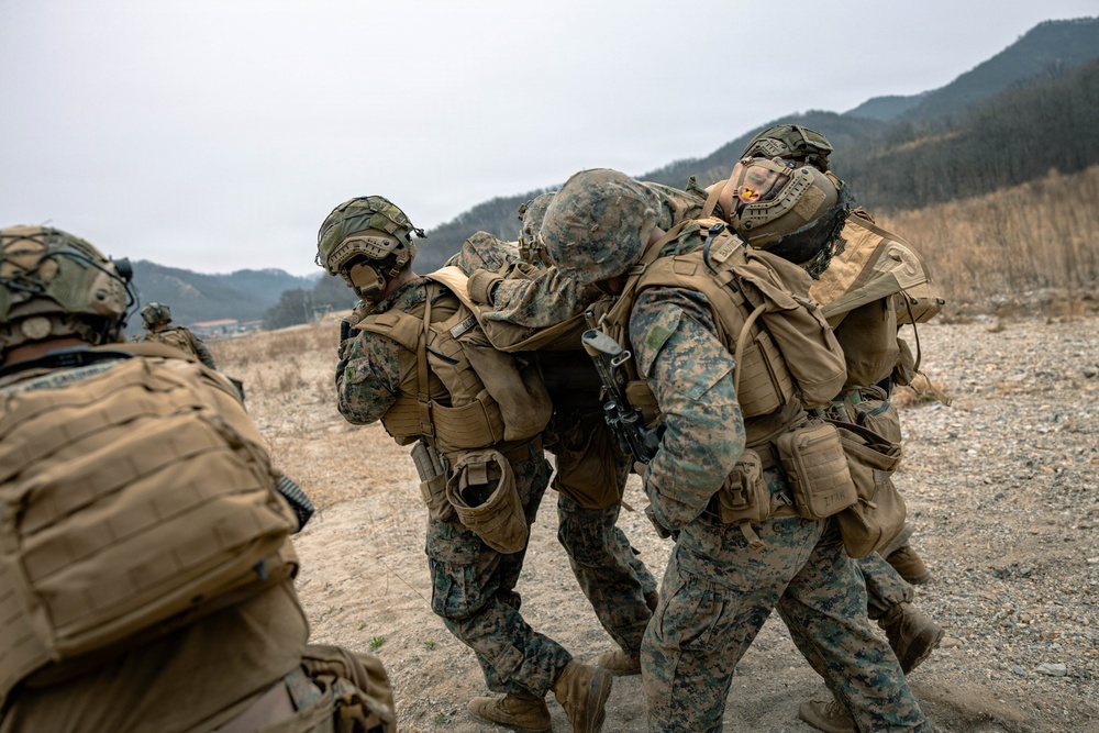 U.S. Marines Rehearse Live Fire Squad Attacks During KMEP 26.1