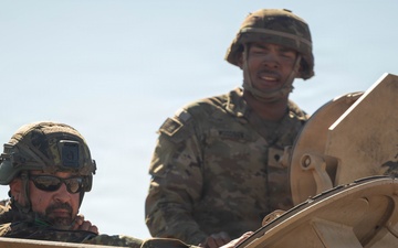 German soldier receives Abrams tank familiarization during partner training in Lithuania