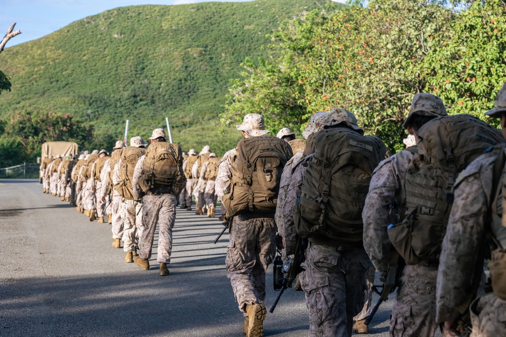 22nd MEU (SOC) | Golf Battery Conducts Hike at Camp Santiago