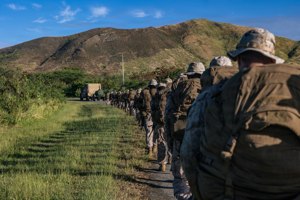 22nd MEU (SOC) | Golf Battery Conducts Hike at Camp Santiago