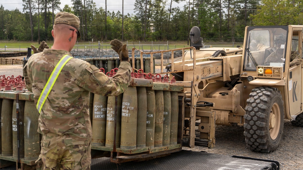 Soldiers receive and prepare Class III and Class IV for distribution to maneuver units before 3rd MBCT’s JRTC Rotation