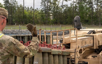 Soldiers receive and prepare Class III and Class IV for distribution to maneuver units before 3rd MBCT’s JRTC Rotation