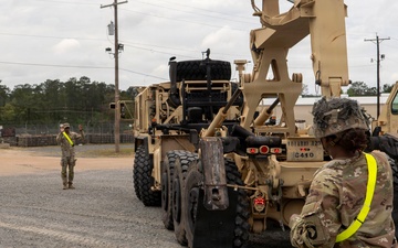101st Division Sustainment Brigade Soldiers receive and prepare Class IV and Class V for distribution to maneuver units before 3rd MBCT’s JRTC Rotation