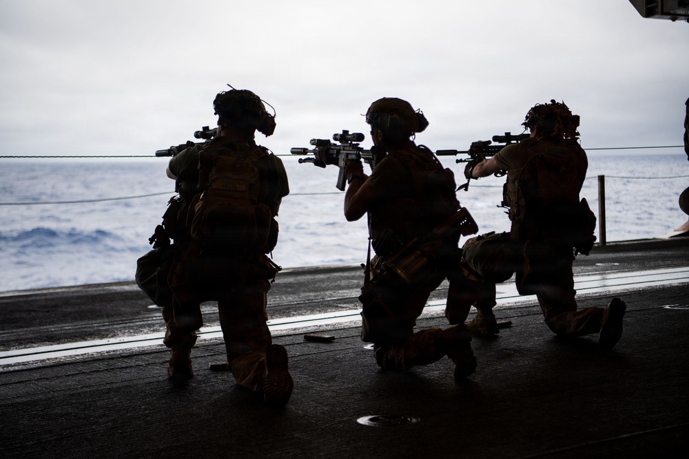 Boxer, 11th MEU Marines Conduct Maintenance and Drills