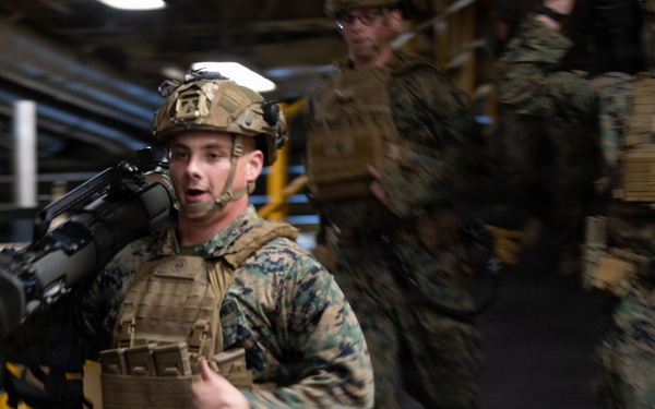 Boxer, 11th MEU Marines Conduct Maintenance and Drills