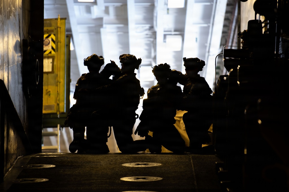 Boxer, 11th MEU Marines Conduct Maintenanceand Drills