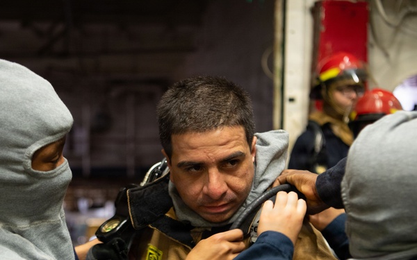 Boxer Conducts Fire Drill