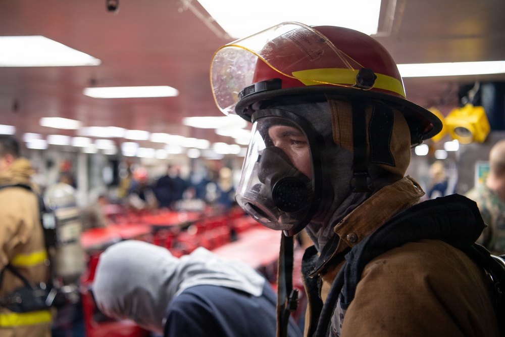 Boxer Conducts Fire Drill