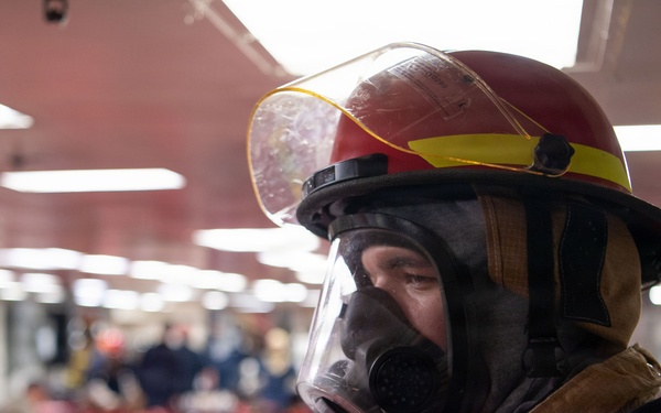 Boxer Conducts Fire Drill