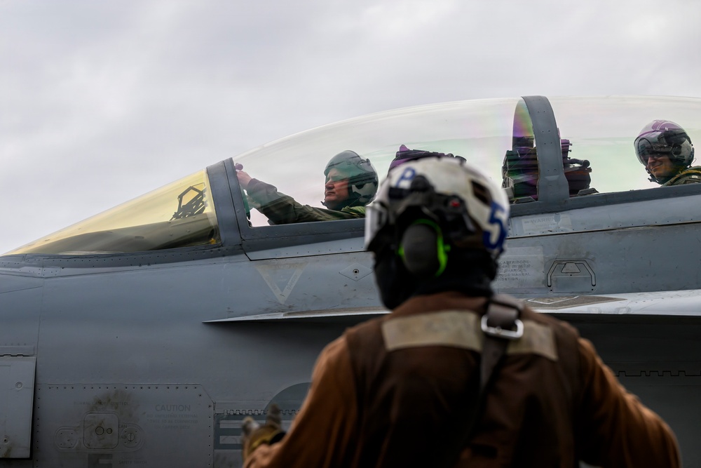 USS Theodore Roosevelt CO Takes Flight