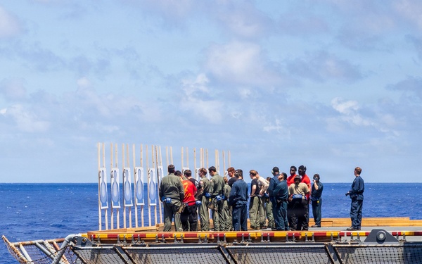 11th MEU Marines, Sailors Conduct Pistol Range Aboard USS Boxer